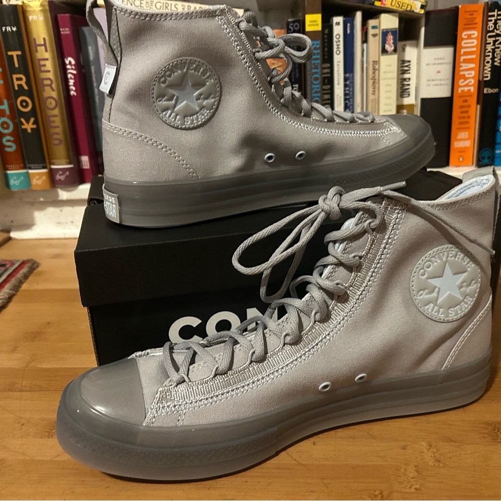 Converse - NWT Men's Gray High-Top Sneakers - Picture 4 of 5